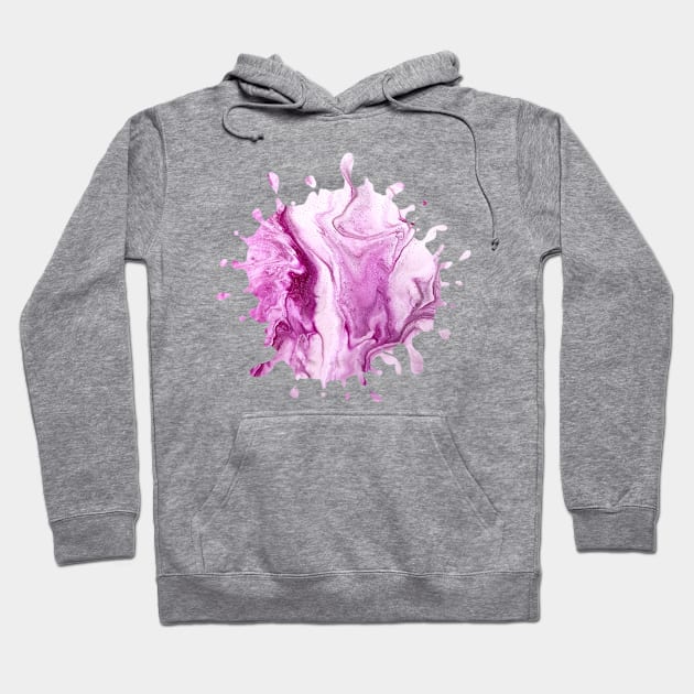 Baby Pink Acrylic Pour Paint Splash Hoodie by Designs_by_KC